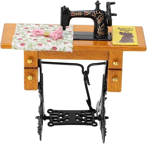 Miniatura 3 de Máquina de coser de superficie lisa 1:12, máquina de coser para casa de muñecas, muebles de casa de muñecas, para muñecas 1:12
