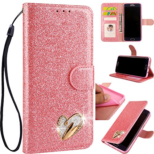 Stunning Bling Leather Pocket Compatible with iPhone 11 Pro,Love Glitter Amazing Diamond Sparkle Flip Kickstand Stand Function Magnetic Book Purse Wallet with Card Slot Holder Protective