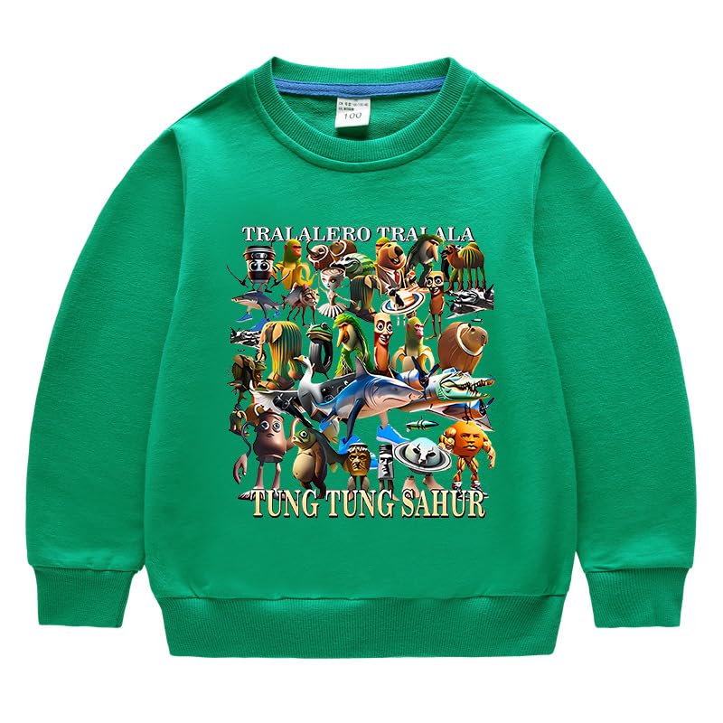 Chándal Italian Brainrot Niños 2 Piezas – Conjunto de Ropa Deportiva con Sudadera y Pantalones, Estilo Tung Tung Tung Sahur, Ropa Casual para Niños y Niñas