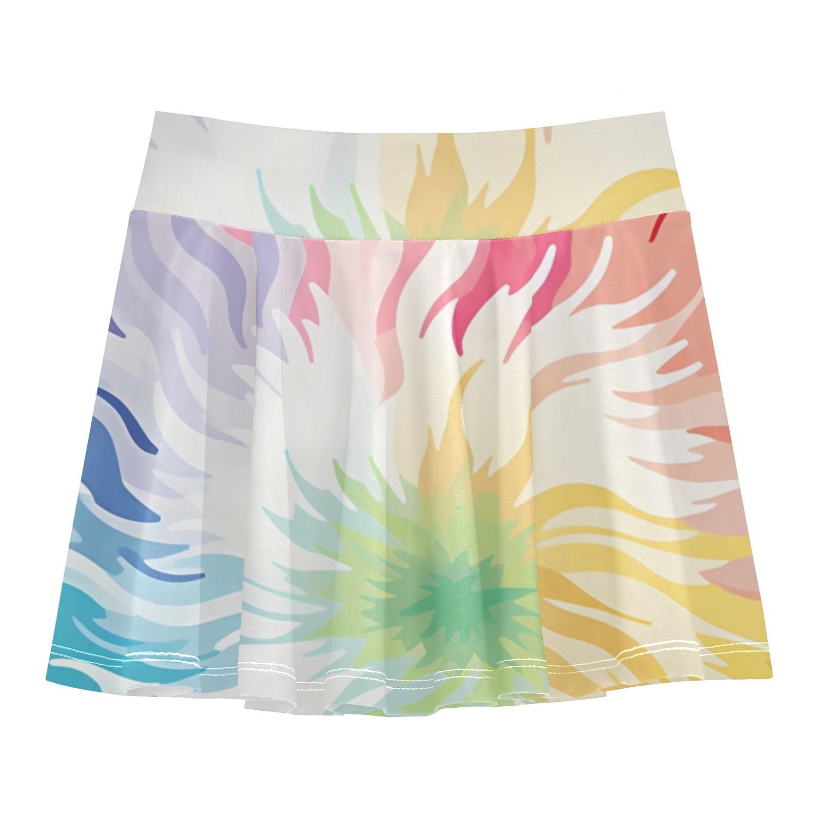 UMIRIKO Tie Dye Rainbow Girls Skorts Golf Skirt Active Tennis Skort Athletic Skirt 9-10Y 21340910