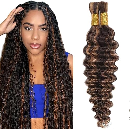 Evaxilc Deep Wave Human Hair For Braiding Menschliches Haar Unprocessed No Weft 