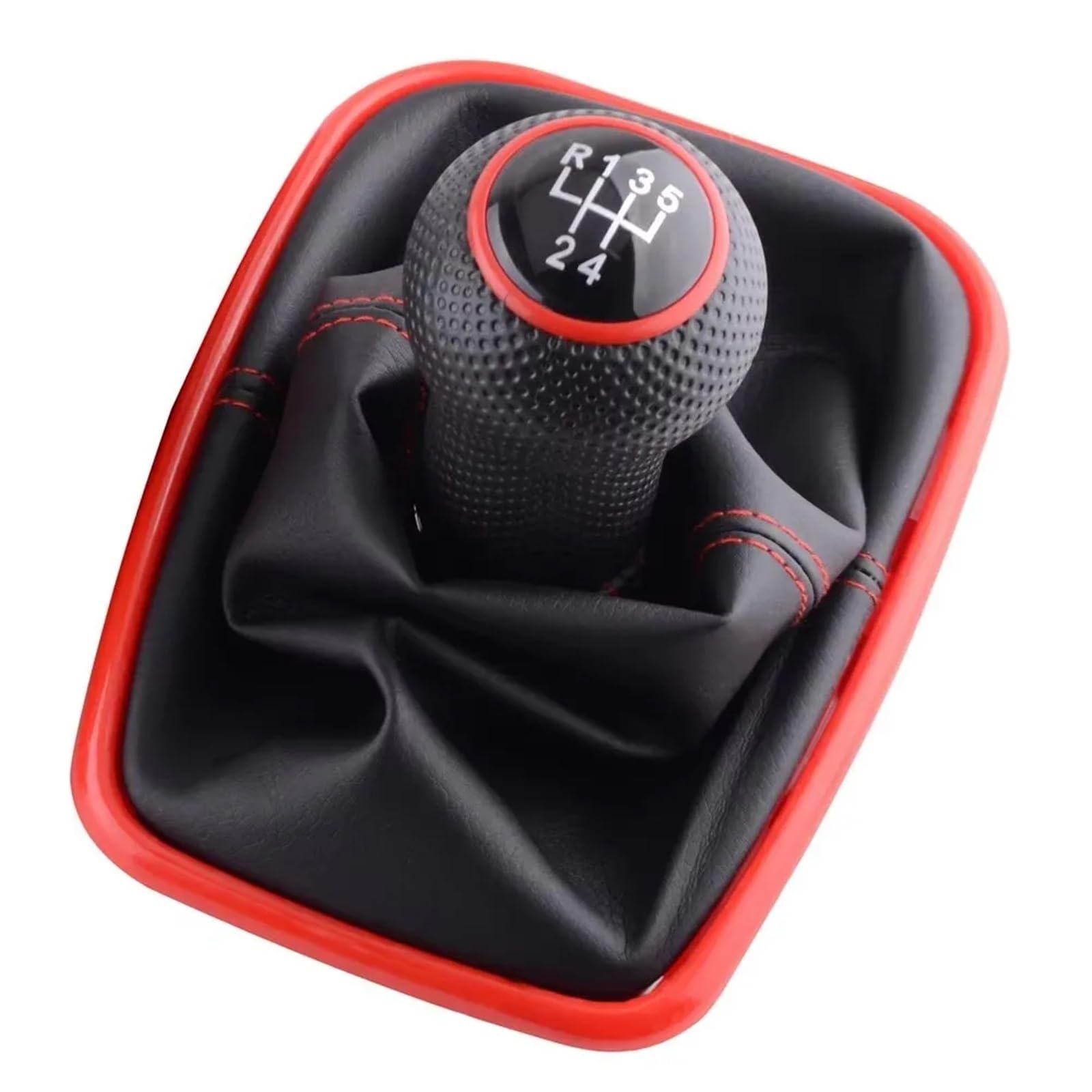 GXQKLSU Gear Shift Knob Compatible with VW for Golf 4 for GTI R32 for Bora for Jetta MT 2003-2008 5 6 Speed Gear Shift Knob Lever Shifter Gaitor Boot PU
