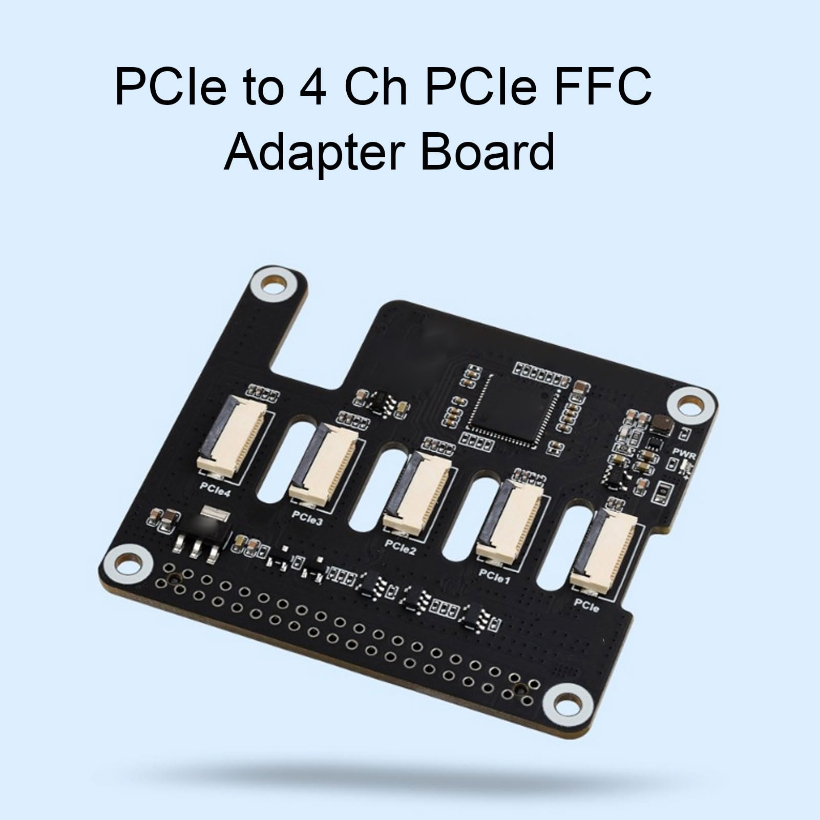 Modulo di Espansione Efficiente Scheda Adattatore PCIe a 4 PCIe FFC per RasPi 5 con 10 Cavi a Nastro e Dissipatore di Calore