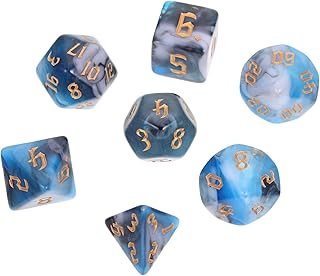 ORFOFE 7 Pçs Dados Role Playing Dados Dados De Pedras Preciosas Dados De Resina Lembrancinhas De Despedida De Solteira D6 Dados Casais Dados Acrílico Azul Suprimentos De Entretenimento