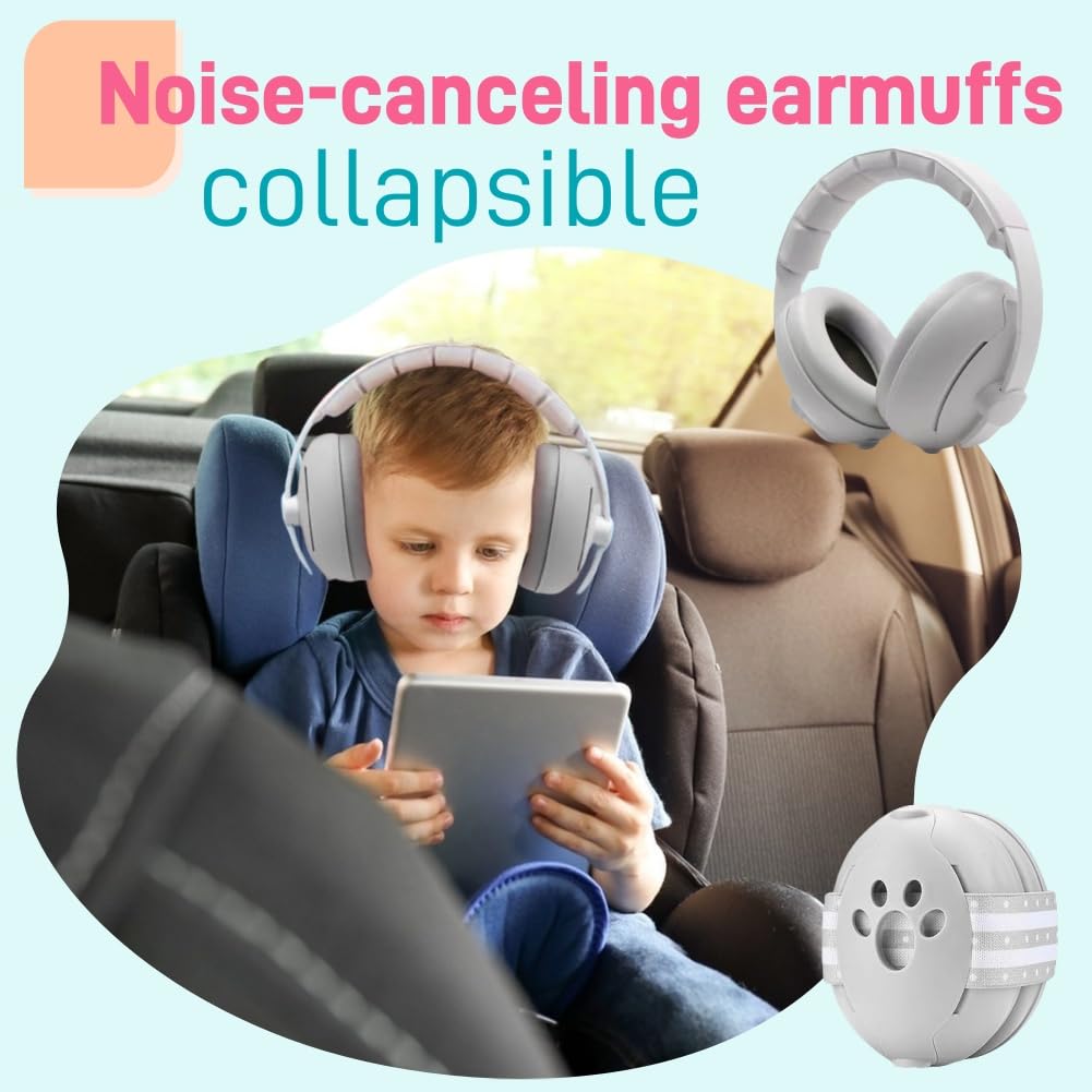 2 in 1 Cuffie Antirumore Neonato,Cuffie Antirumore,Cuffies Antirumores Bambini,Protettori Acustici per Neonati,Cuffies Antirumores Neonato Riduzione,Protezioni Acustiche per Bambini