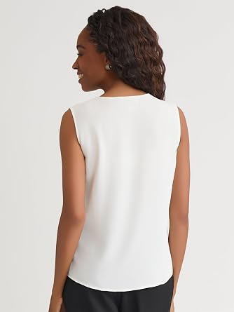 Kasper Women's Sleeveless Ruffled Placket Top