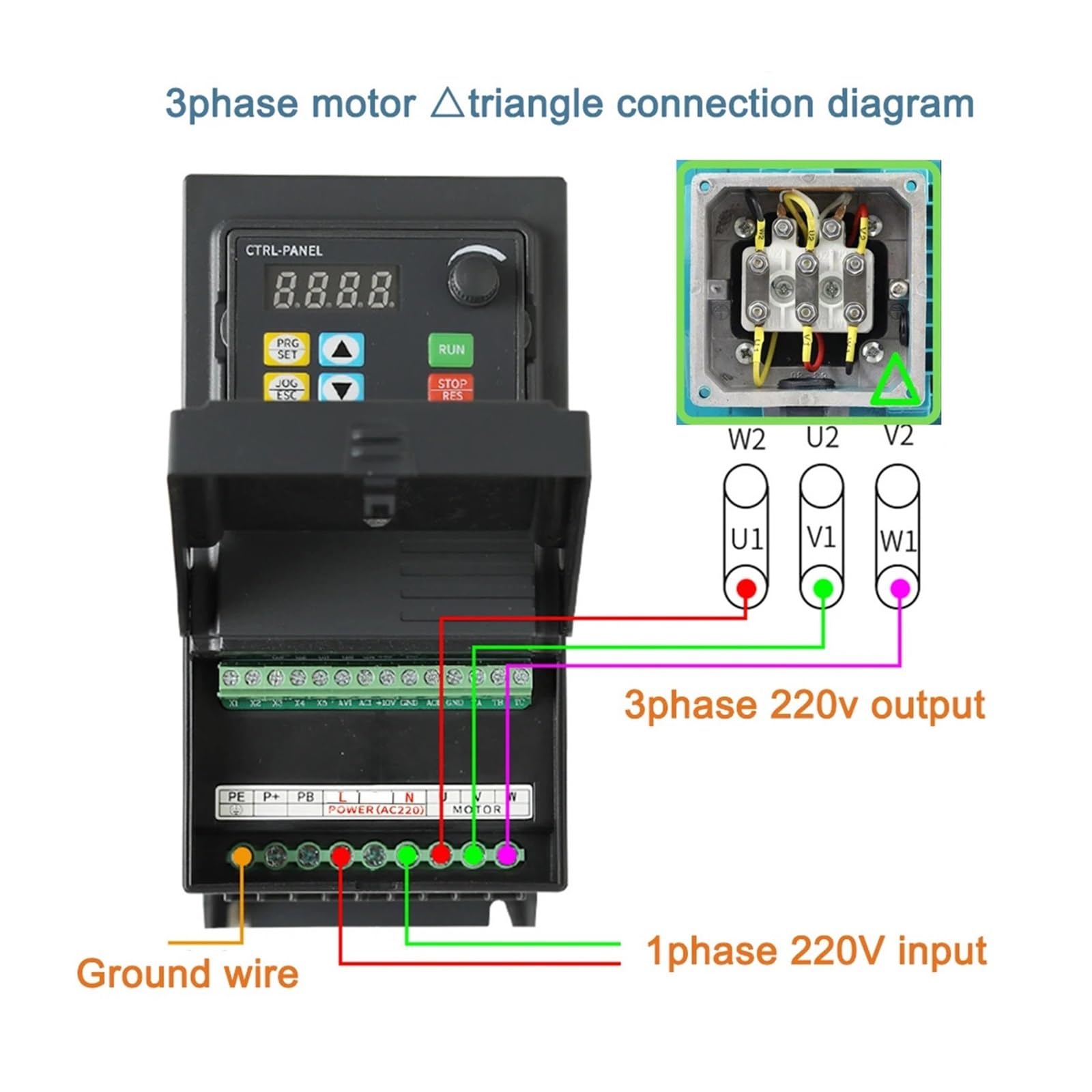 Variador de frecuencia VFD 3 kw 380v Variador de frecuencia Motor trifásico Arranque Suave RS485