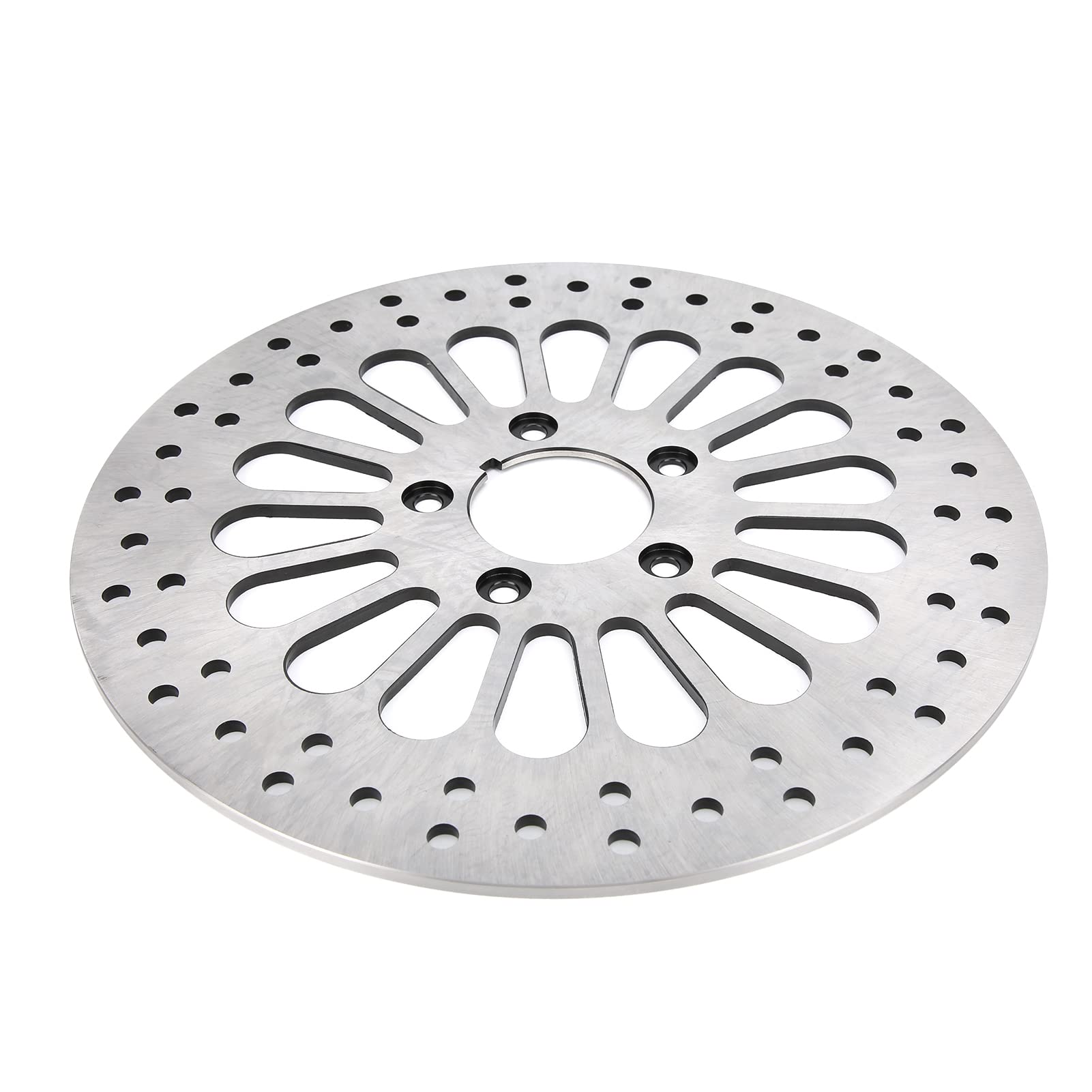 Qqmora Disco de Freno Delantero de Motocicleta de Repuesto de Acero Inoxidable para Touring 2000-2007, Diseño de 5 Orificios, Diámetro Exterior de 11,5 Pulgadas, Diámetro Interior de 2,3 Pulgadas