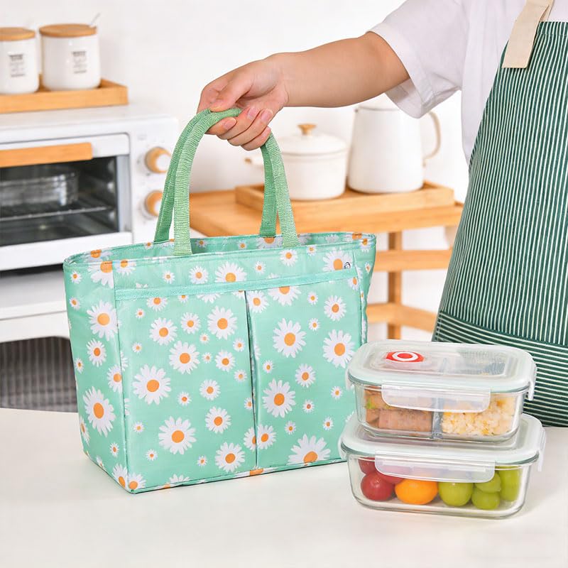 Large Insulated Lunch Bags for Women Convenient Handheld Tote with Leakproof Thermal Liner Easy to Clean Reusable Lunch