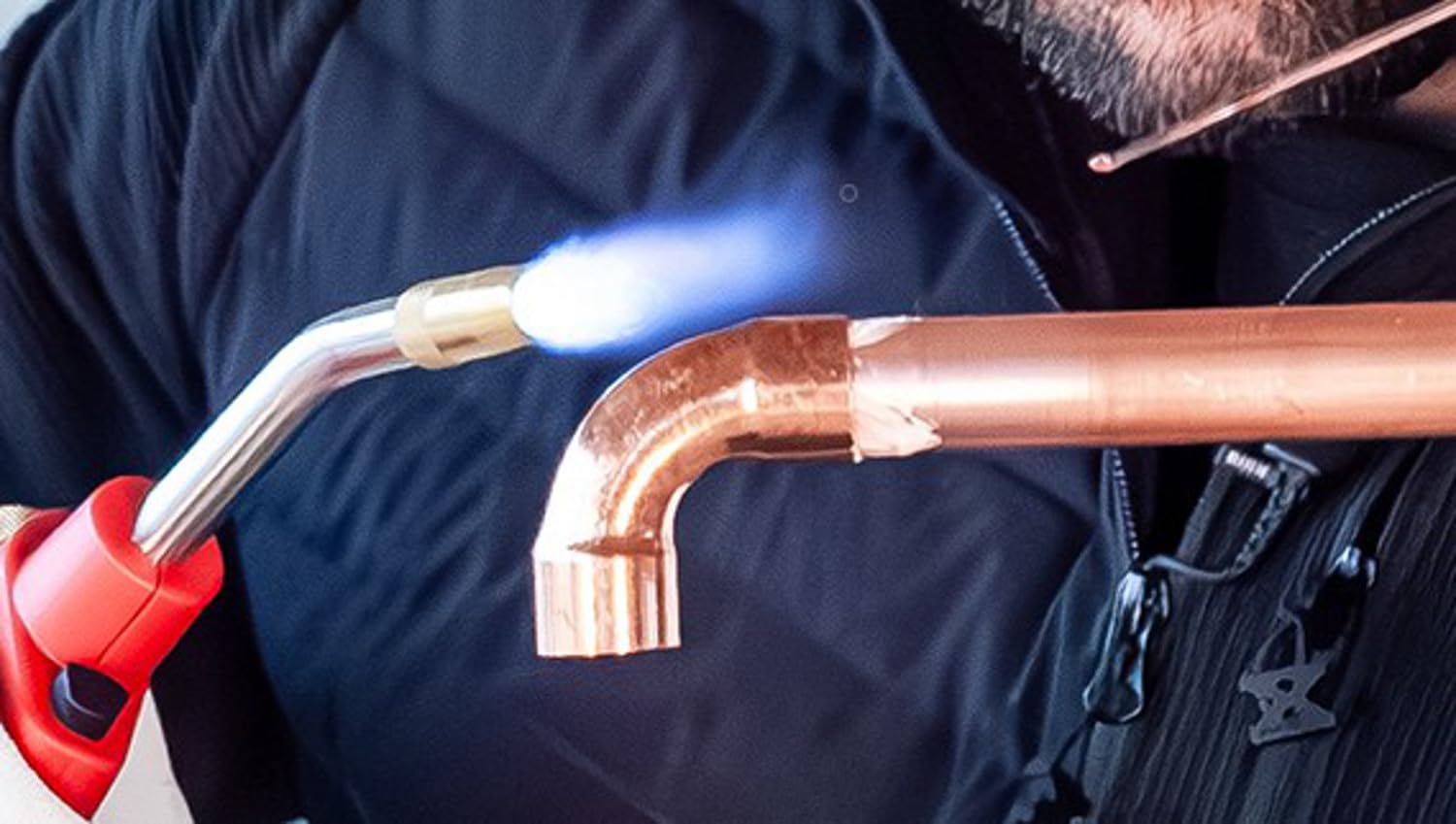 ROTHENBERGER Industrial Multibrenner Set mit 1,35 m Propan-Gasschlauch | Anschluss an Schraubgaskartusche 7/16" EU, Lötgerät zum Hart- und Weichlöten, Gas Lötkolben, Arbeitstemperatur 800°C