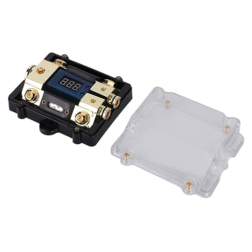 Miniatura 9 de Fydun - Bloque de fusibles 100A 1 en 2 salidas con pantalla digital LED de voltaje para audio de automóvil y yate