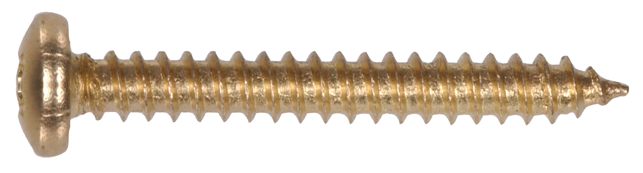 Hillman 3433 8 x 1-1/4 in. Brass Plated Pan Head Phillips Metal Screw, 40-Pack
