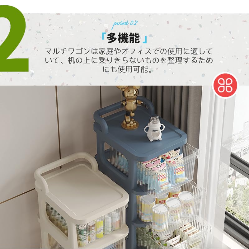 : 収納ラック キャスター付き 3段 4段 5段収納ケース