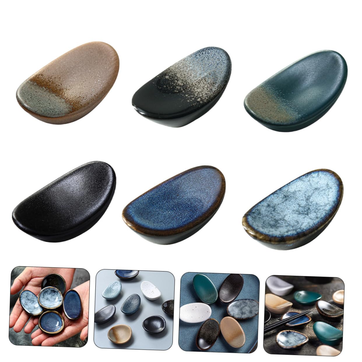 COLLBATH 6pcs Ceramic Chopstick Rest Elegant Chopsticks Racks Chopsticks Rest Holder Cooking Utensil Holder Korean Chopsticks Chinese Decor Practical Chopstick Stands Spoon Fork Ceramics