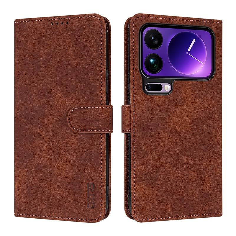 Étui en cuir magnétique avec fentes cartes Xiaomi 17 Pro housse de protection