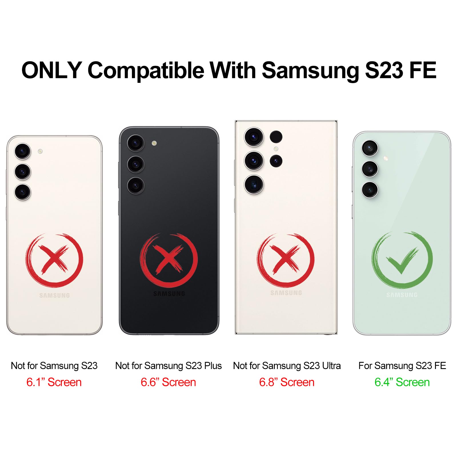 HianDier for Samsung Galaxy S23 FE Case with Card Holder Wallet Case for Women Men PU Leather Kickstand Protective Cover Magnetic Closure Shockproof Case for Samsung Galaxy S23 FE Phone Case-Black