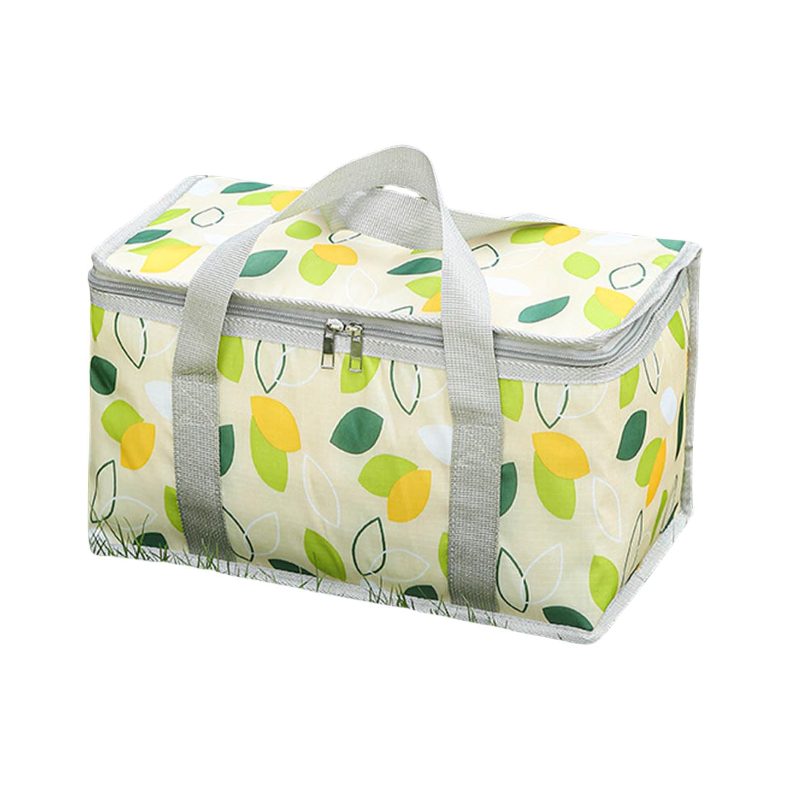 Insulated Picnics Bag with Zippers Top Beach Coolers Bag Large Capacity Insulated Camping Coolers Storage Picnics Basket
