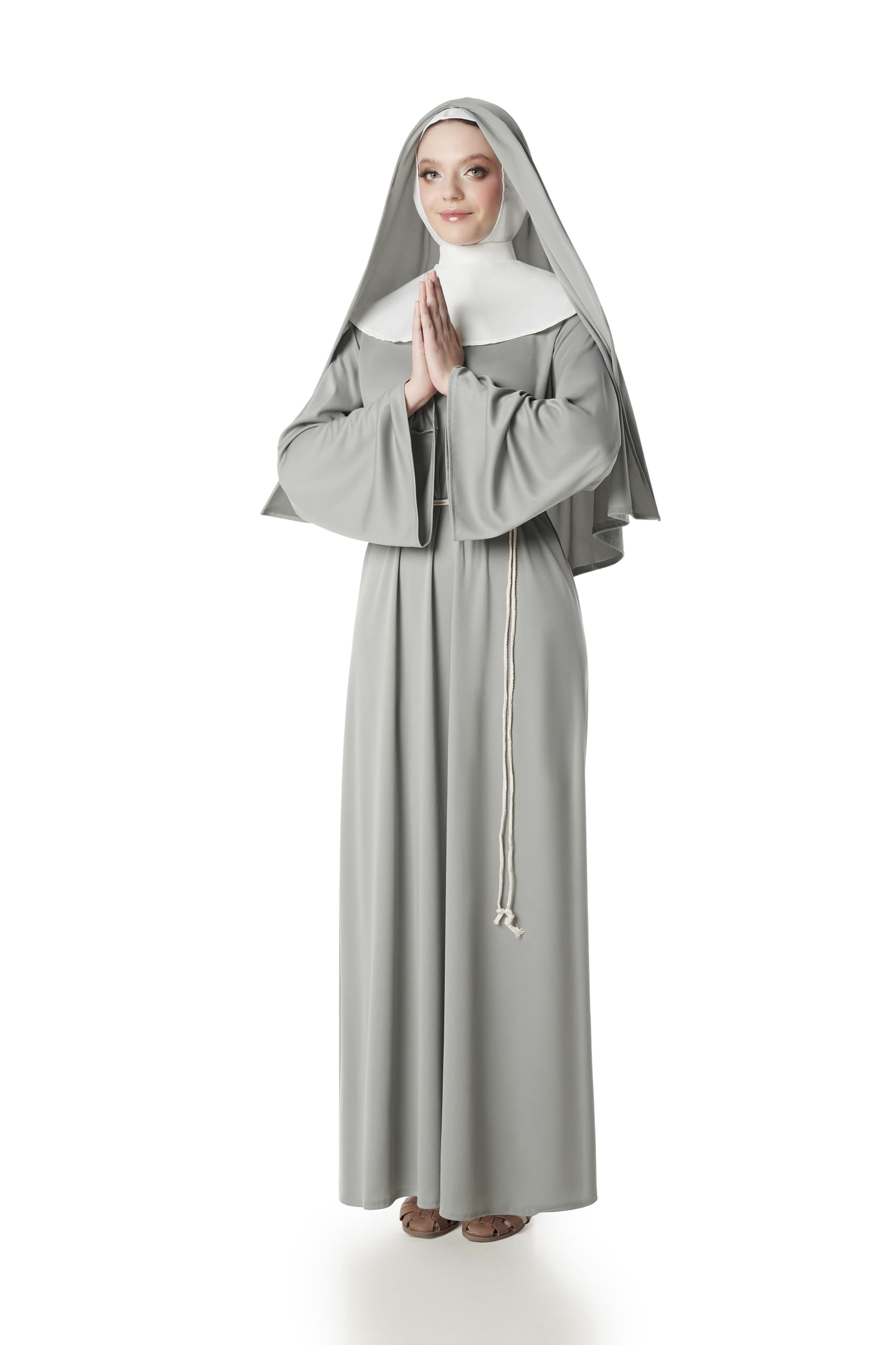 DISFRAZ DE MONJA GRIS MUJER