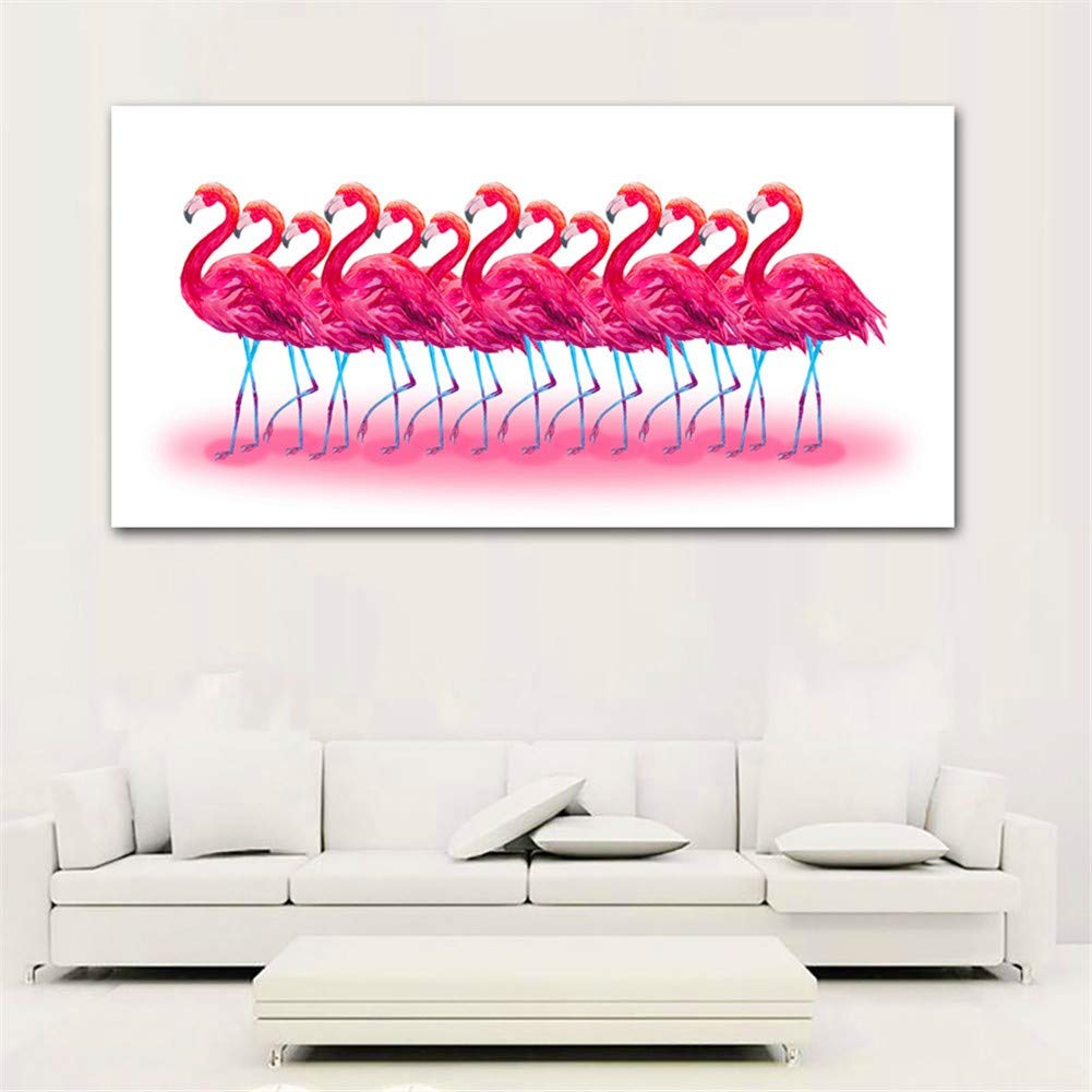 N / A 5D "zrób to sam" malarstwo diamentowe dla dorosłych, kompletny flamingi, 80 x 160 cm, diamentowy obraz, kryształ, stras, haft krzyżykowy, zestaw do haftu, duży diament, sztuka rzemiosło, dekoracja ścienna