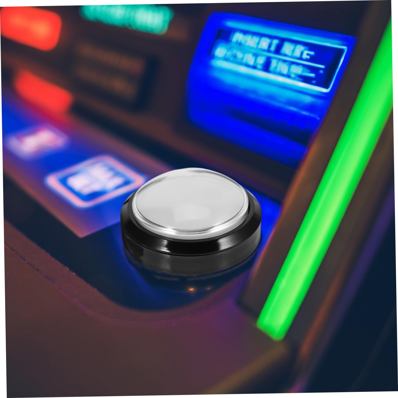 SUPVOX Pulsante di Ricambio Rotondo Luce Bianca per Macchina da Gioco, Interruttore a Microcontatto in ABS e Metallo per Giochi Arcade e Progetti DIY