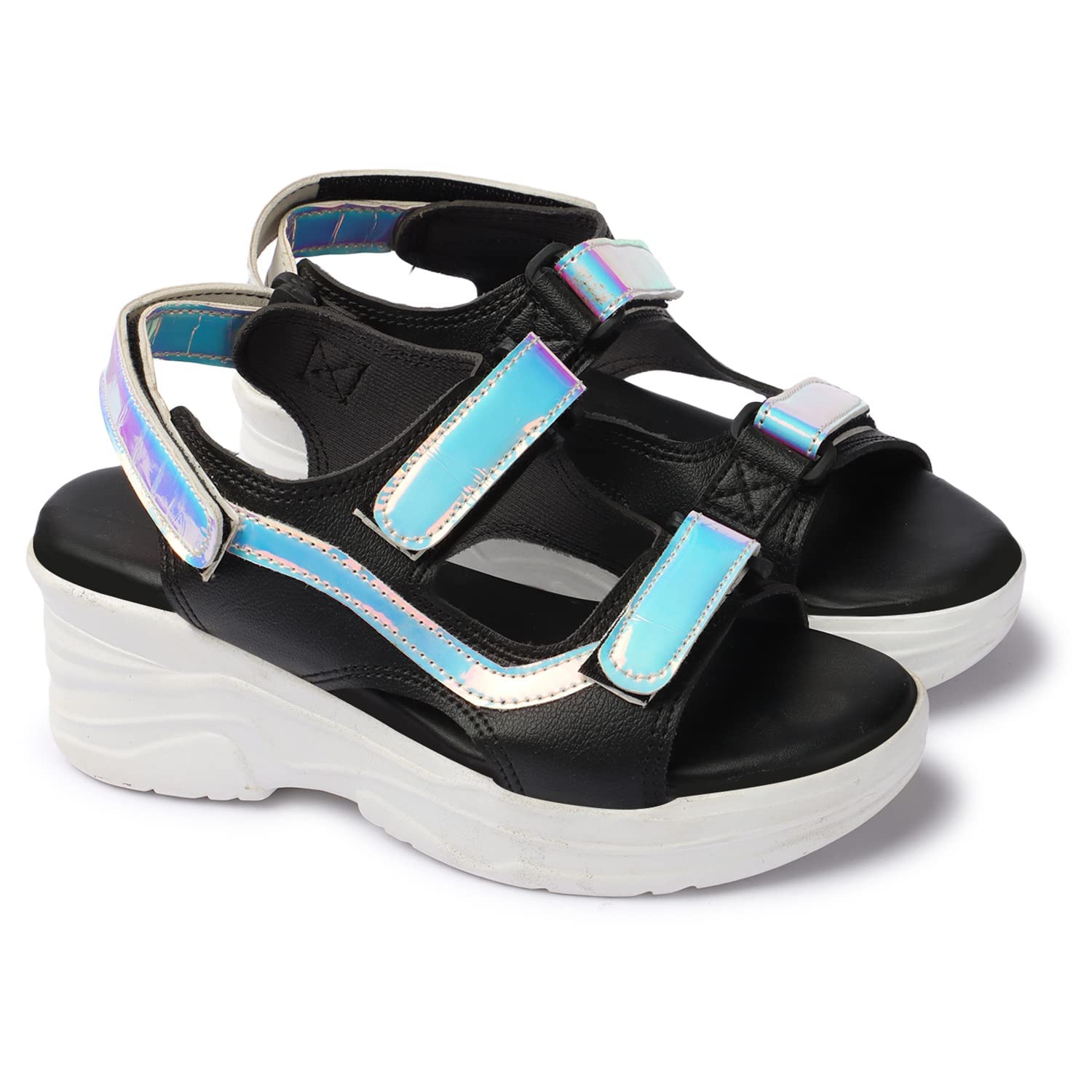 EVOLTAR iridescent Velcro Sandals for Women & Girls (B0C44BLX8M) Amazon Price History, Amazon Price Tracker