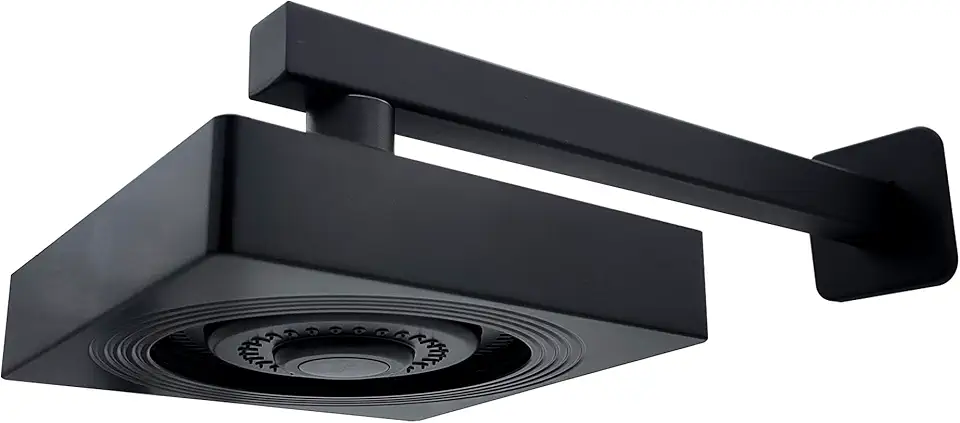 Chuveiro Ducha Quadrado Preto Fosco com Sistema de Limpeza Automática Alta Pressão para Aquecedor a Gás e Solar com Braço