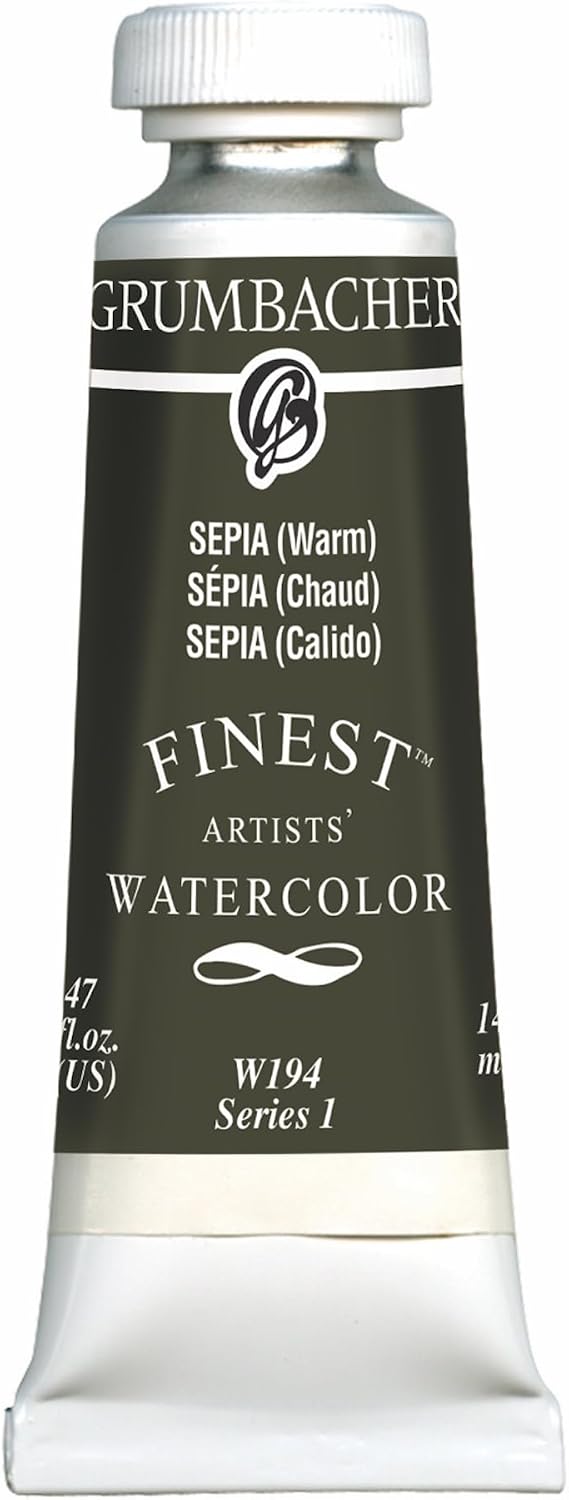 Grumbacher Finest Watercolor Paint, 14 ml/0.47 oz, Sepia (Warm)