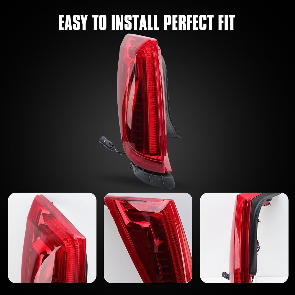 Left LED Tail Light Assembly Compatible With Cadillac XTS 2013-2017 Rear Brake Stop Lamp Driver Side 23238005
