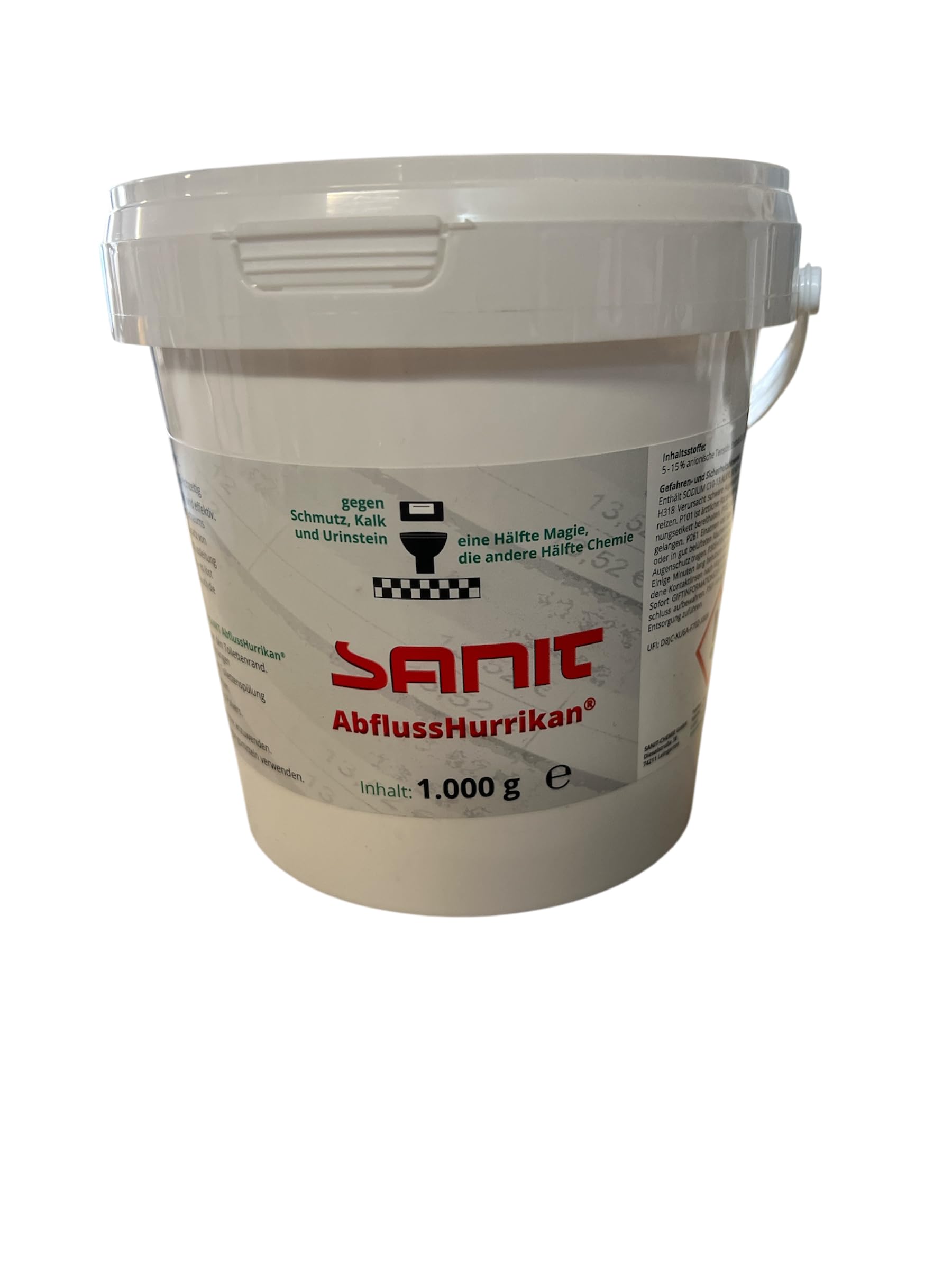 Sanit Abfluss Hurrikan, Rohrreiniger gegen Schmutz und Kalk, 1000g