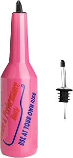 1pcs Flair Bottle Pink Practice Bartender Practice Bottles 25oz/750ml Flair Bartending Kit Performance Training Bar Liquor Bottles Pink Decorative Bottle for Bar Pub Wine Cocktail Shaker