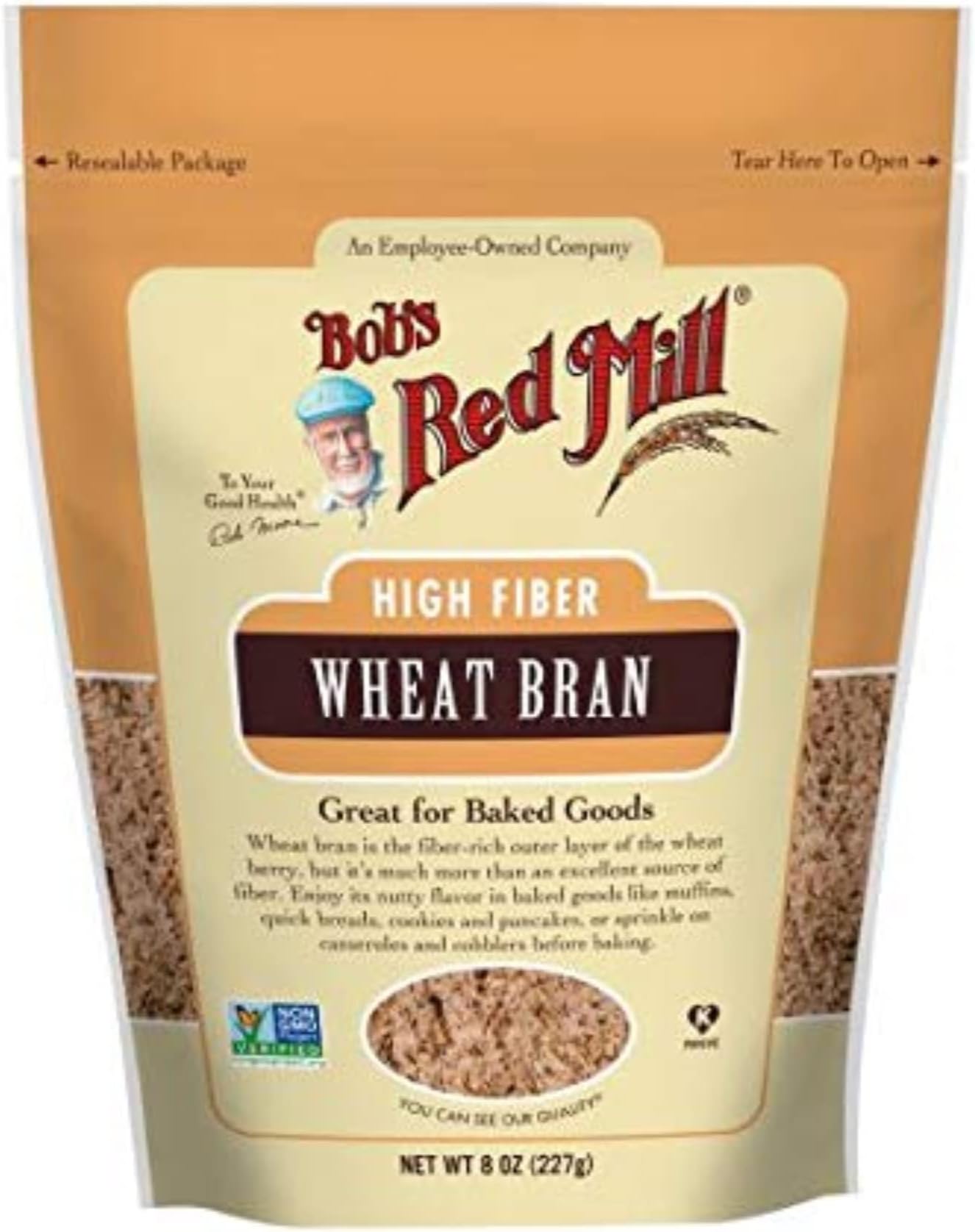 Unprocessed Miller's Wheat Bran, 8 Ounce