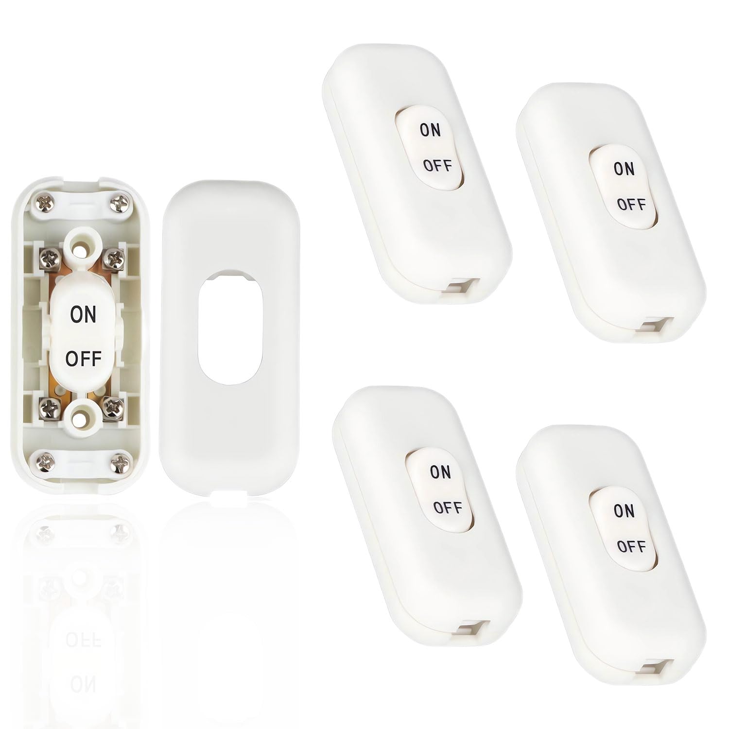 6 Interruttori A Dondolo KCD5-103N Con Luce Rossa, 13A 125/250V, 3 Pin