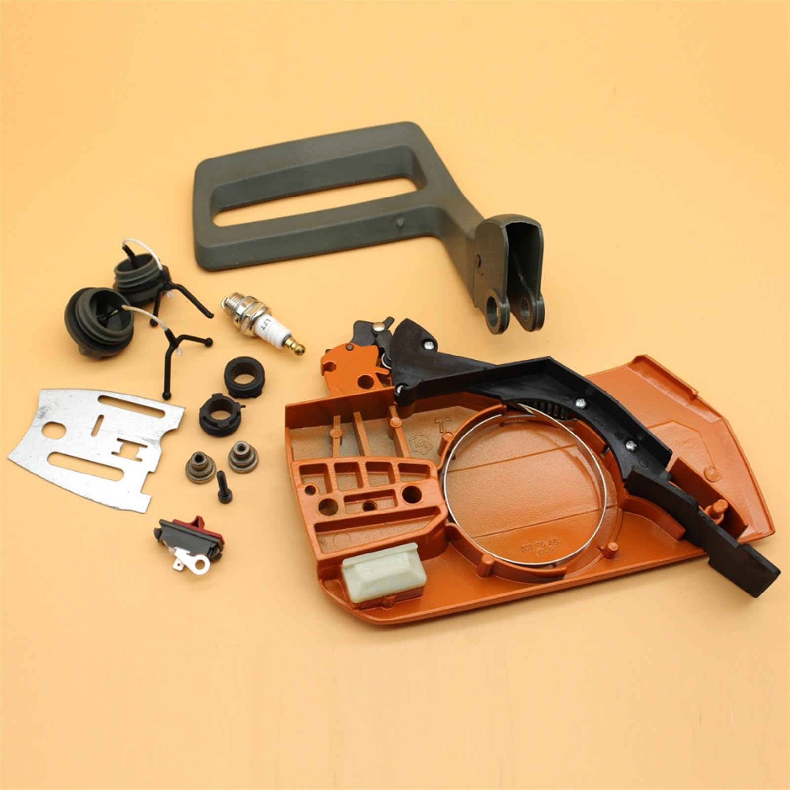 IWBR Cubierta de Embrague, Placa de manija de Freno, Engranaje helicoidal, Conjunto de Tapa de Aceite de Combustible Apto for Husqvarna 268 272 XP 266 66 61, Piezas de Repuesto de Motosierra
