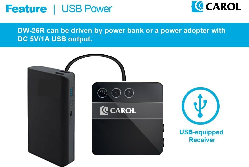 CAROL Mini 2.4G Digital Wireless Microphone System with Receiver and Transmitter(Condenser Microphone & Dynamic Microphone) : Musical Instruments