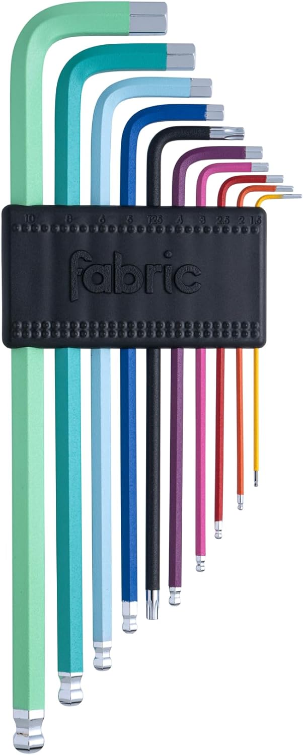 Fabric HEX KEY SET - Colour-coded Bike Tool Bits - Hex & Torx - Bicycle Repair Toolset with Holder