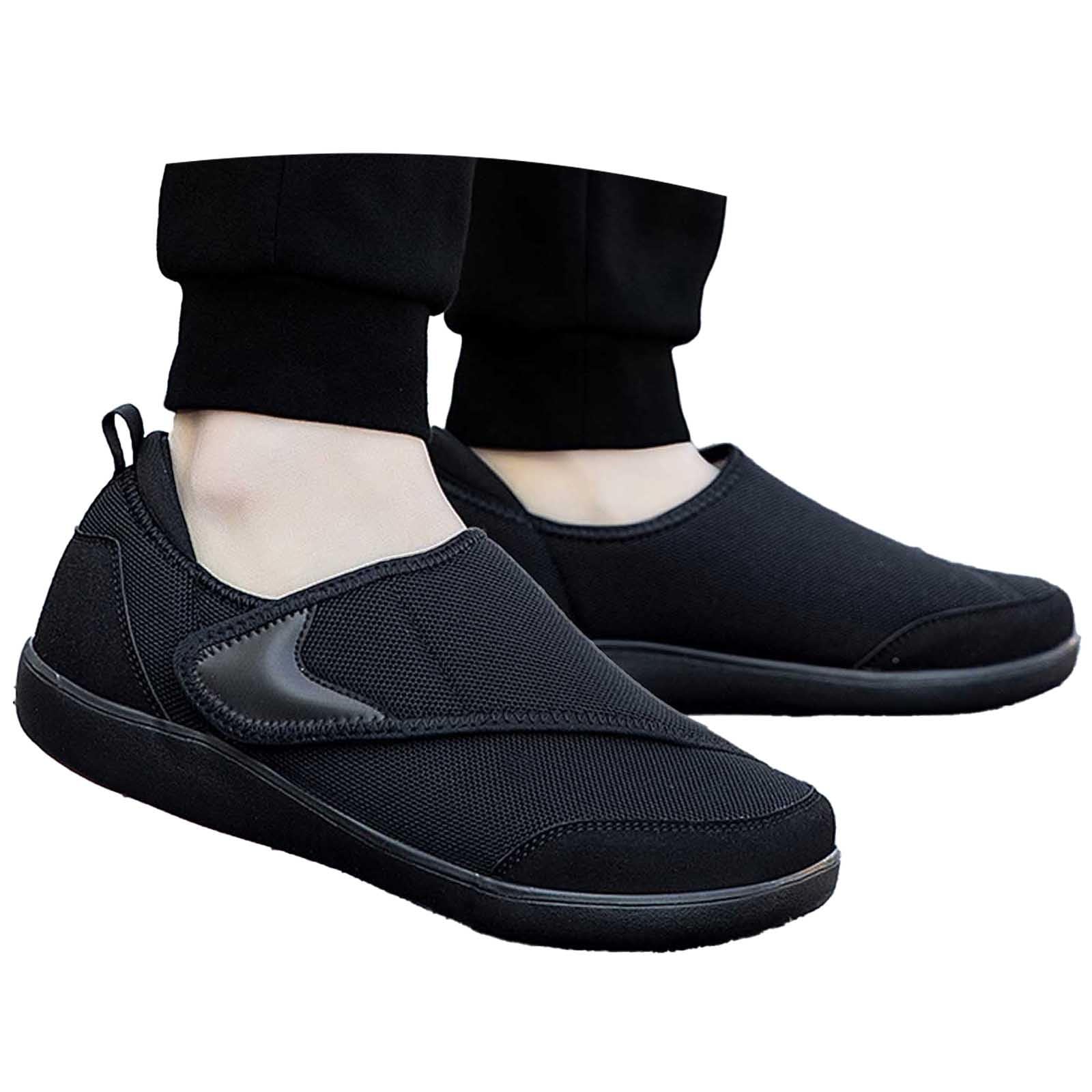 Diabetiker Schuhe - Microvelour Damen Hallux Valgus Extra Breite Füße Laufschuhe Mesh Klettverschluss Klettverschuß Leicht Memory Foam Sohle Orthopädische Freizeitschuhe Weit Geschwollene Rehaschuhe
