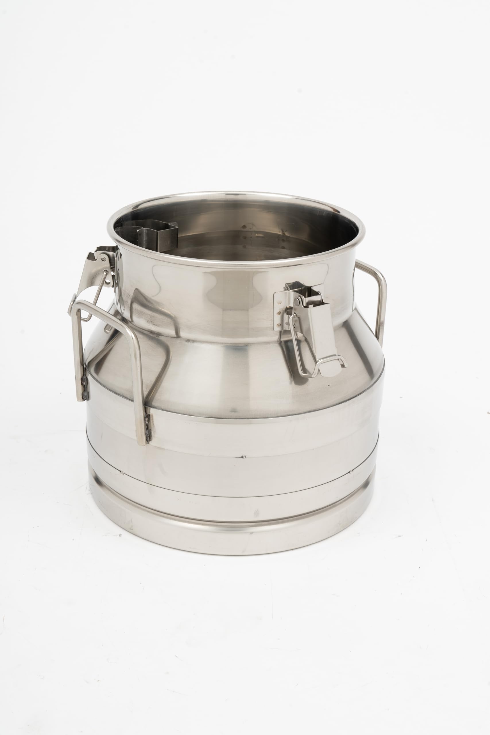 Milk Can dzbanek na mleko 12 l z pokrywką z klamrami zapobiega wyciekaniu płatków, stal nierdzewna, dzbanek do pompowania, praktyczny uchwyt do noszenia do łatwego transportu, gładki, zaokrąglony