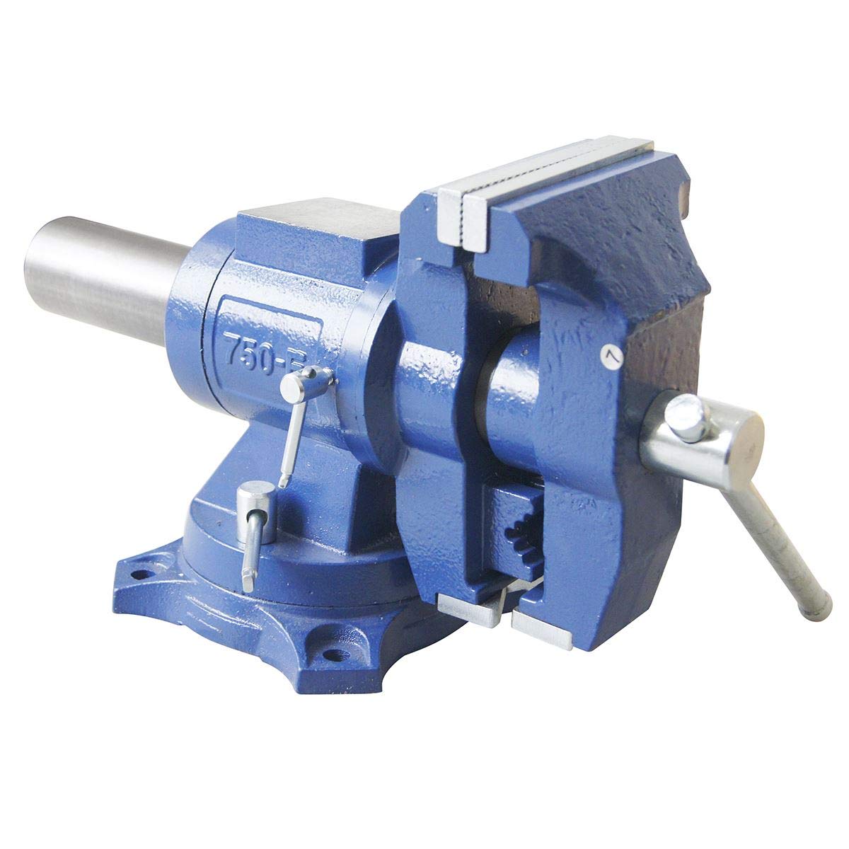 KATSU Morsa da Banco 5" 125 mm, Morsetto da Tavolo per Banco da Lavoro Multiuso con Base Girevole a 360 Gradi, per Meccanici e Ingegneri 402365