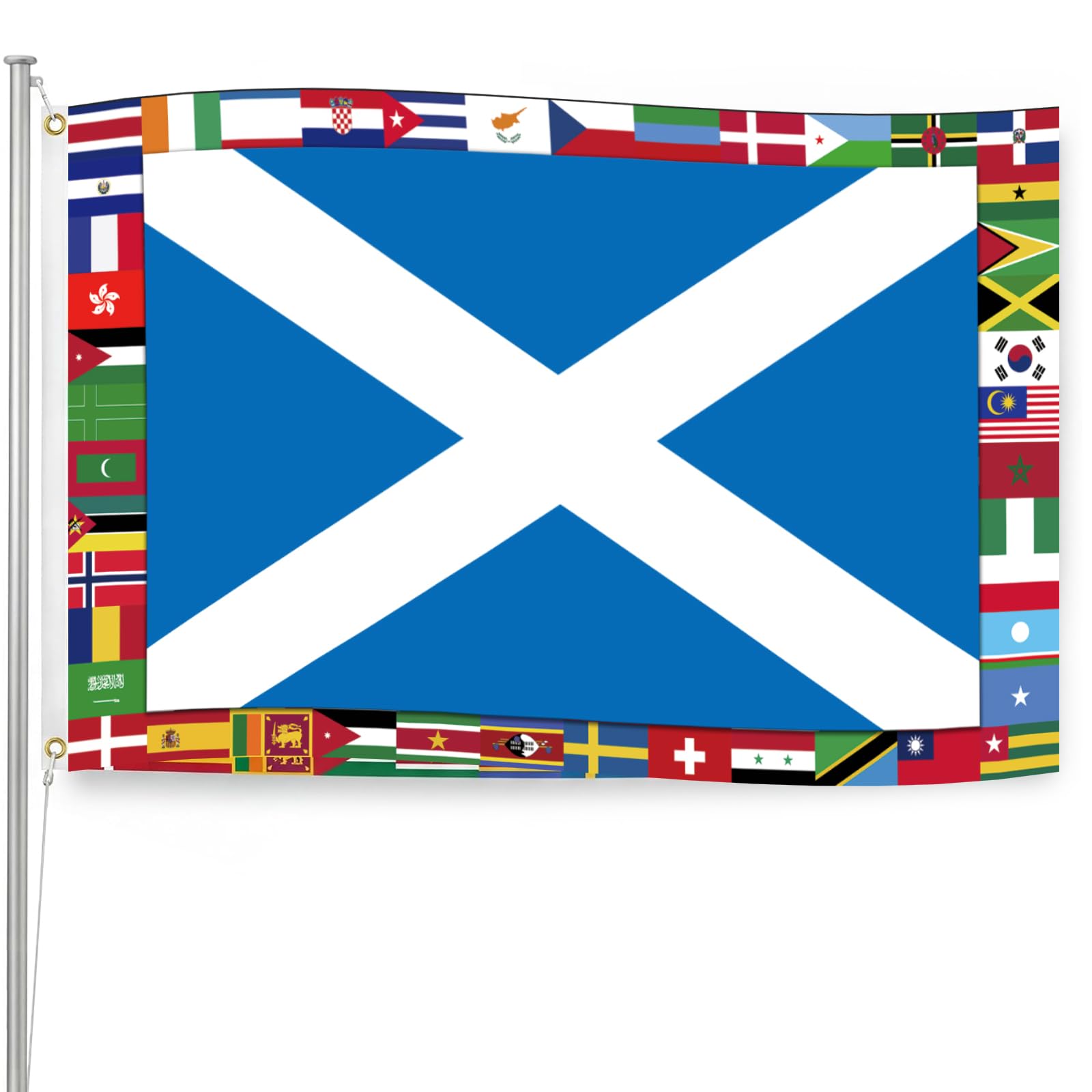 World Cup Football 2026 Scotland Flag 150x90cm Wall Art World Fan Merchandise Sports Events Football Fan Gifts Living Room Club Decorations Pattern for Family Members Watching the Game