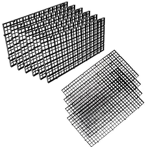 OBANGONG 10 Pcs Black Aquarium Divider Trays 11.6in Plastic Grid Isolate Board Divider Durable Filter Grid Segregation Board for Mixed Breeding Cover