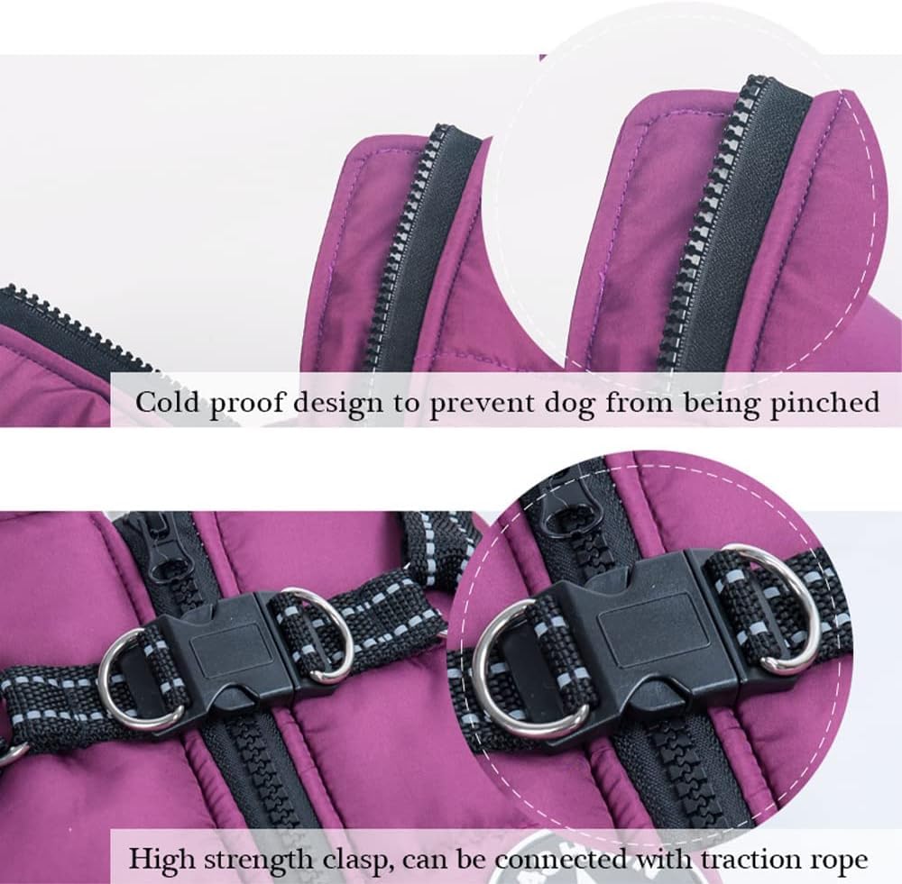 Hundeweste,Hundemantel Wasserdicht,Warme Weste mit Hundegeschirr Winter Warm und weich 9 Farben-Kaffeefarbe XL