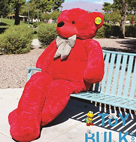 Image of 6.5 Feet Red Teddy Bear - Giant Soft Plush Birthday Gift for Girlfriend, Wife, Husband, or Kids (6.5 Feet, Red)