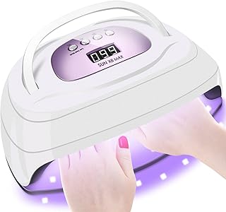 150W UV LED Nail Lamp for Gel Polish,Fast LED UV Dryer Nail Curing Light with 57 Lamp Beads Auto Sensor,Professional Nail Art Salon Accessories with Portable Handle and Larger Space (Purple)
