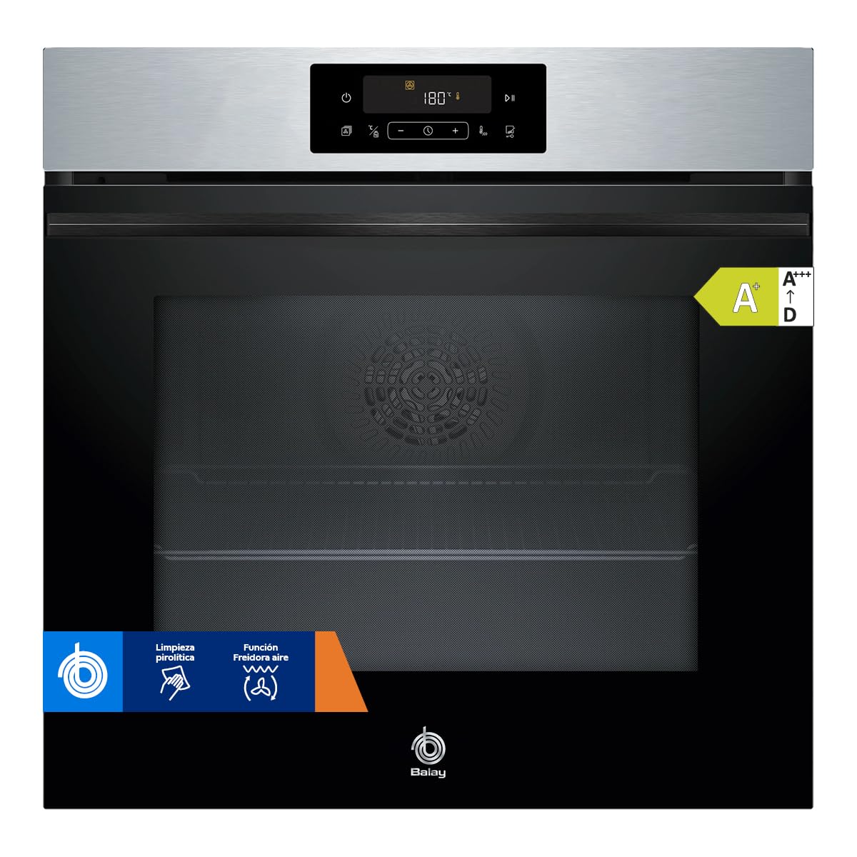 Balay - Horno con vapor pirolÃtico, 60 cm, Función freidora de aire, Acero inoxidable, 3HD4821X3