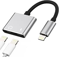 Vista 1 de Adaptador de carga de audio para iPhone 2 en 1, adaptador de carga de audio para Apple MFI, certificado MFI, conector de cable AUX para 14 13 12 11