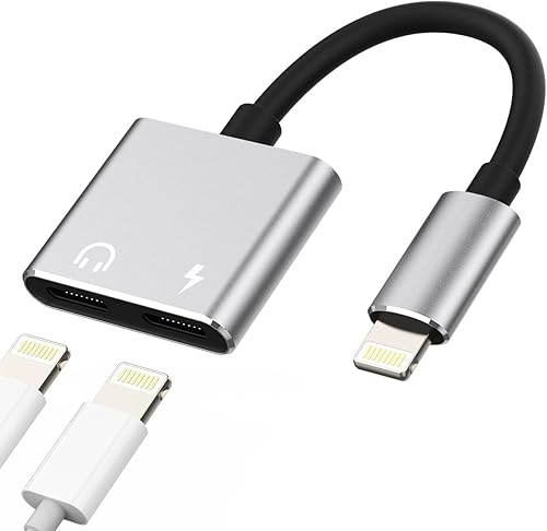 Adaptador de carga de audio para iPhone 2 en 1, adaptador de carga de audio para Apple MFI, certificado MFI, conector de cable AUX para 14 13 12 11