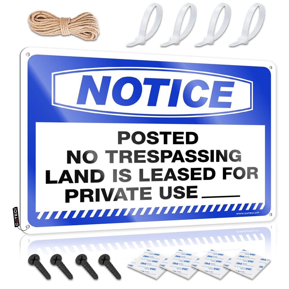 Mwfkkaddb Men's One Color Personalized Metal Signs For Outdoors Notice Posted No Trespassing Land Is Leased For Private Use_ Tin Sign Funny Outdoor Decor Funny Tin Metal Signs(20X30cm)