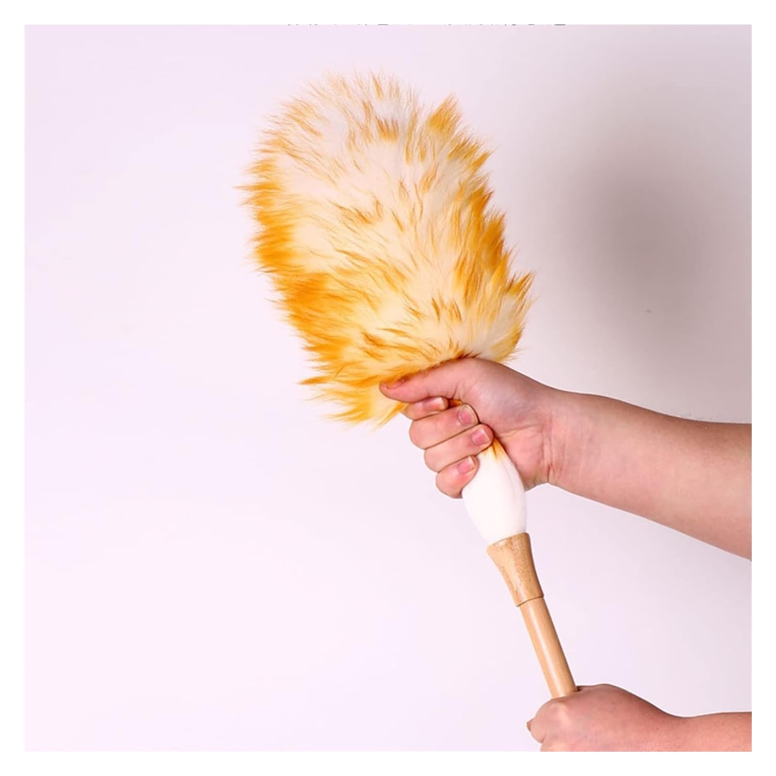 Spolverino in lana d'agnello con manico in legno, efficace per la pulizia delle persiane e la pulizia della casa, per spolverare e lavori domestici, strumento di pulizia di alta qualità per una casa