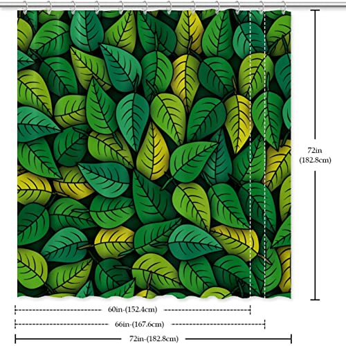 Rideau de douche élégant aux motifs de feuilles vertes, textile durable - 7