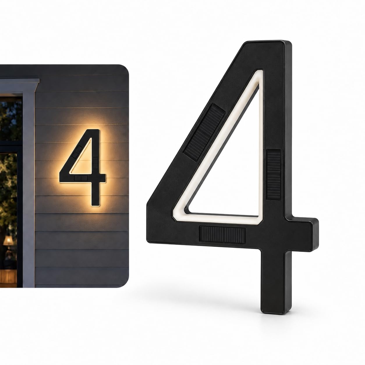 Solar Lighted House Numbers for Outside, Light Up Waterproof LED Address Numbers Signs for Houses(4)